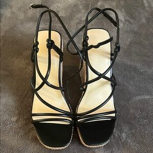Marc Fisher Black Strappy Espadrilles
